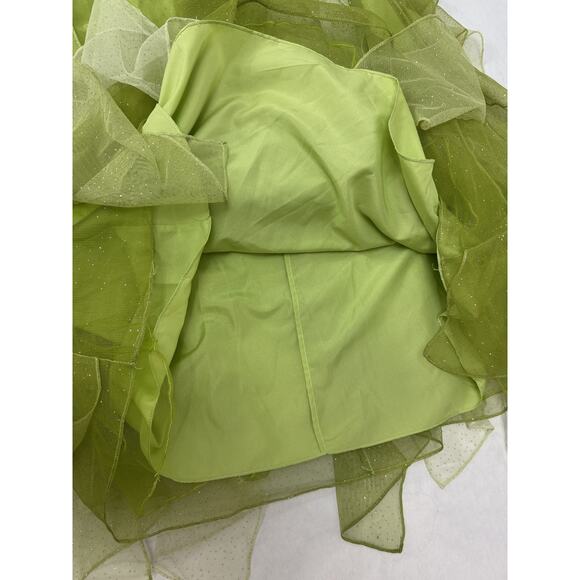 Vintage Y2K 90s Fairy Dress Strapless Handkerchief Hem Ruffles Tinkerbell Small - Picture 7 of 10